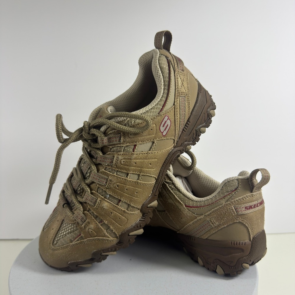 Skechers Sport Womens Tan Gold Shimmer Hiking Trail Sneakers Shoes Size 6
